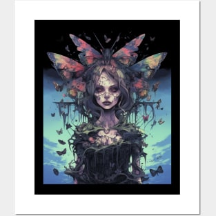 Grunge Fairycore Aesthetic Skeleton Goth Gothic Fairy Posters and Art